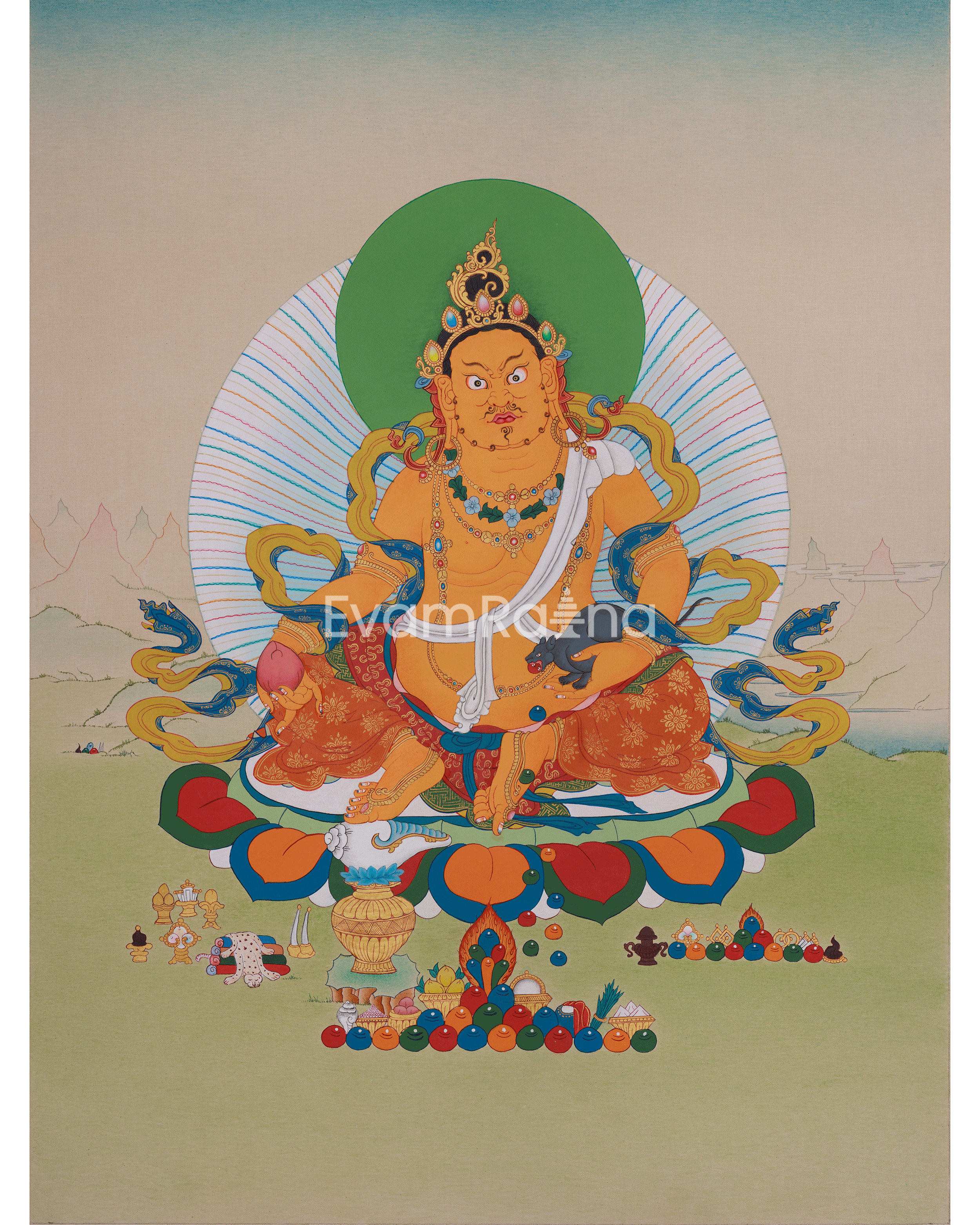 Guardian of Prosperity Dzambhala Thangka
