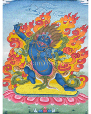 Tibetan Vajrapani Thangka With Brocade