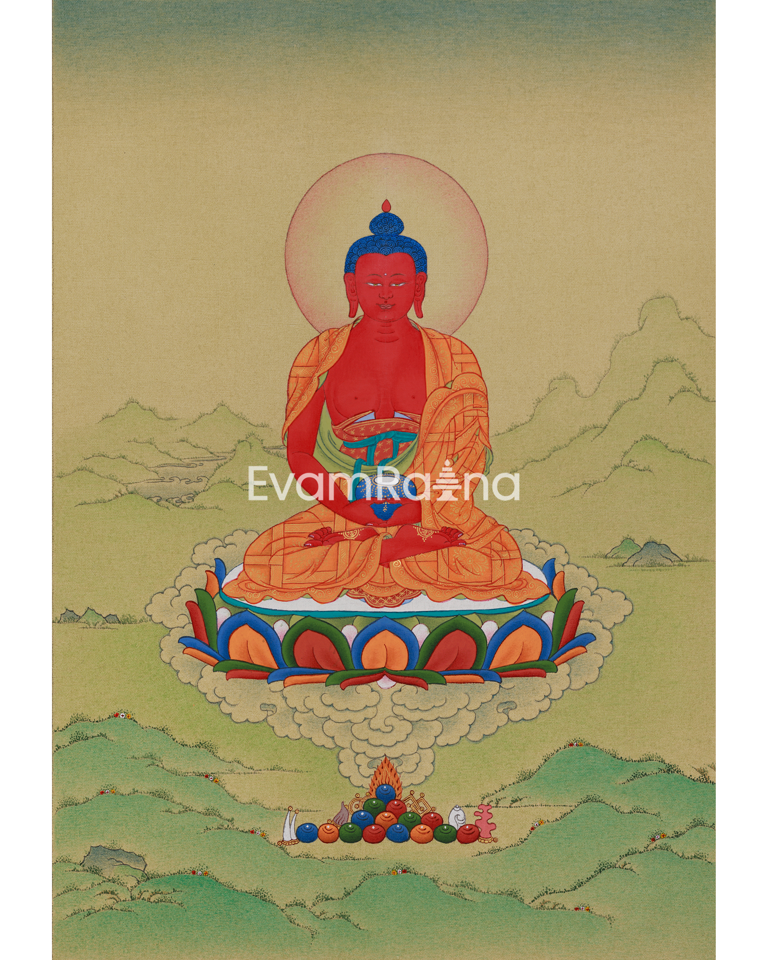 Traditional Thangka of Amitabha Buddha