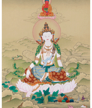 Two-Armed Chenrezig with Amitabha Thangka