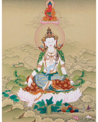 Two-Armed Chenrezig with Amitabha Thangka