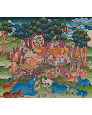 Divine Buddha Parinirvana Thangka