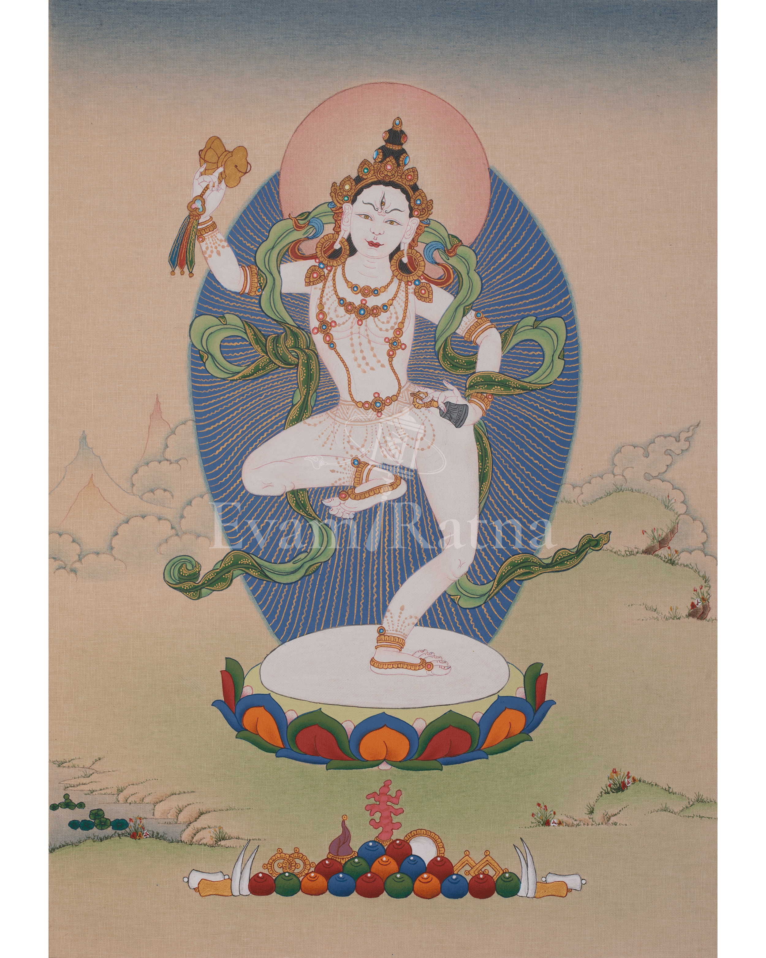 Tibetan Machig Labdron Art | Sacred Chöd Lineage Buddhist Painting of Wisdom and Liberation