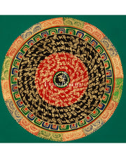 Hand-Painted Tibetan Mantra Mandala