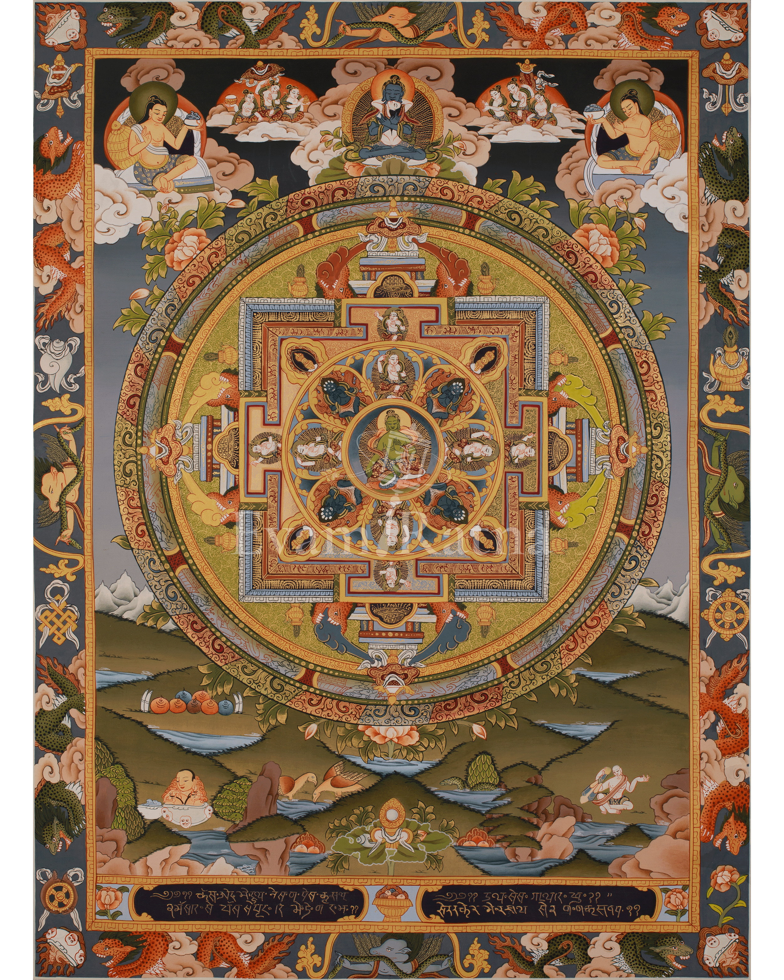 Green Tara Mandala Painting