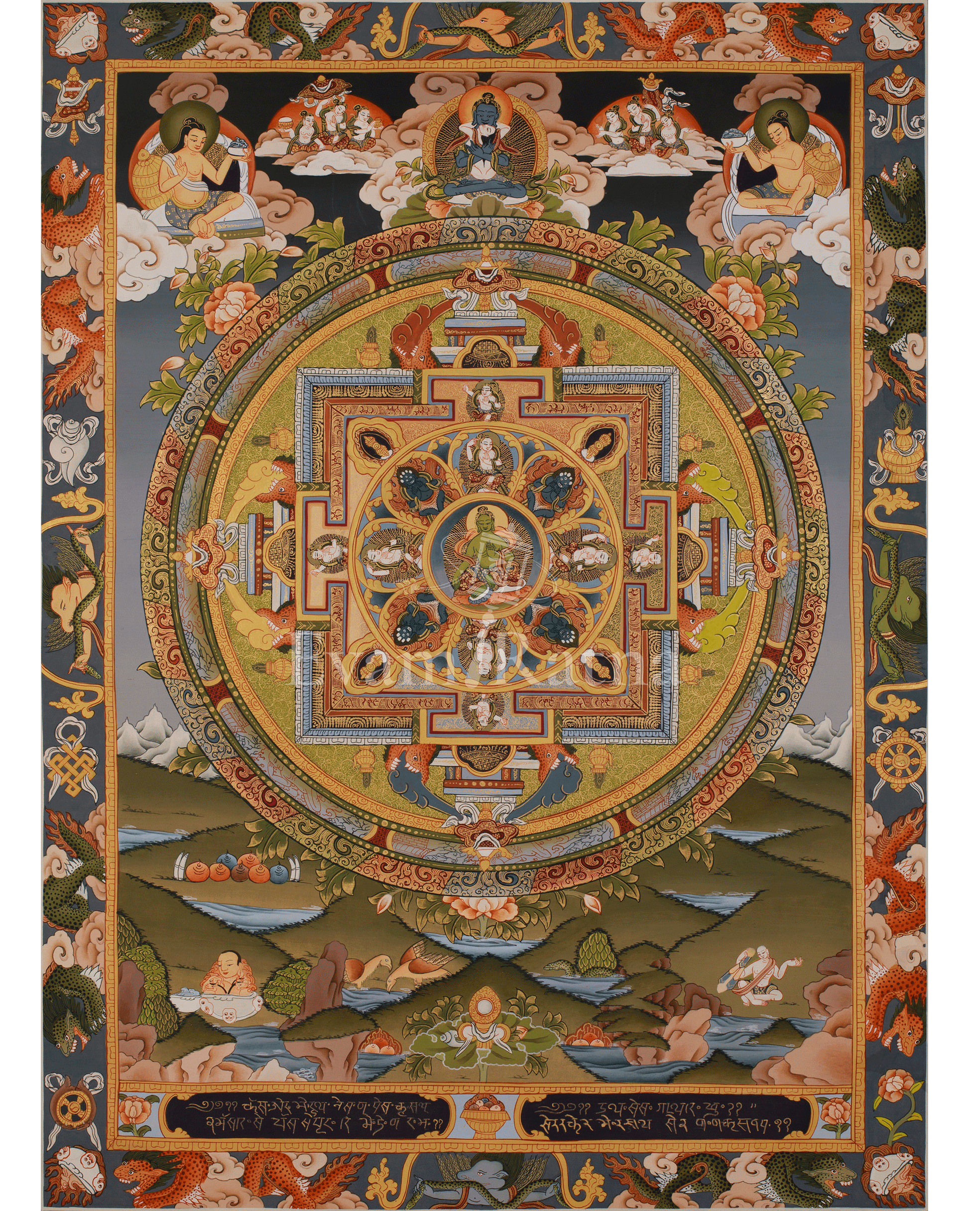 Green Tara Mandala Painting