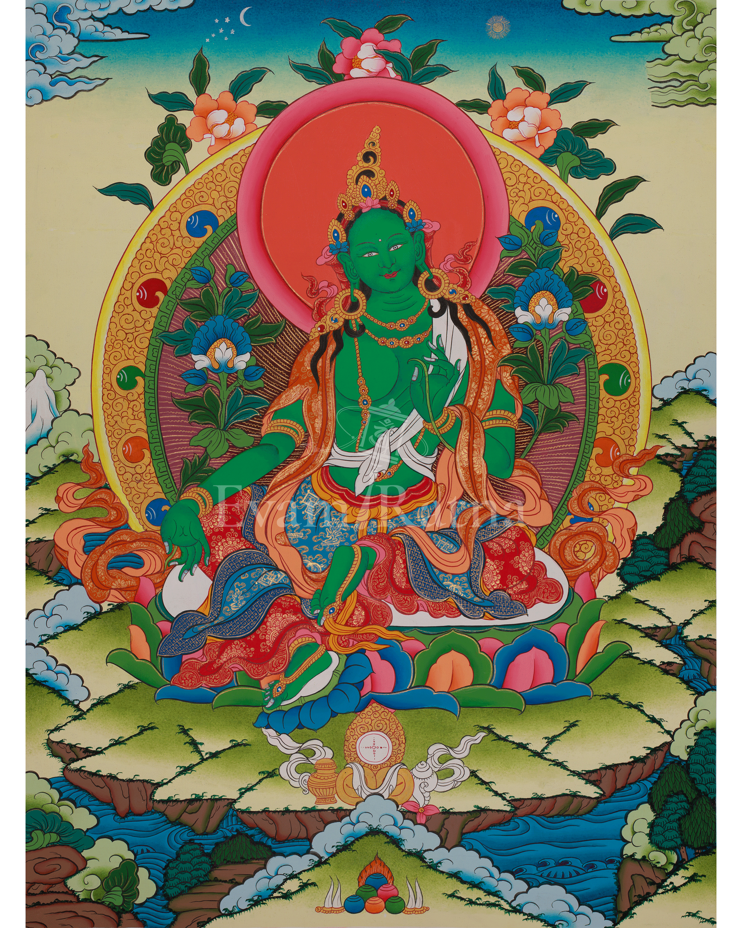 Buddhist Green Tara Art