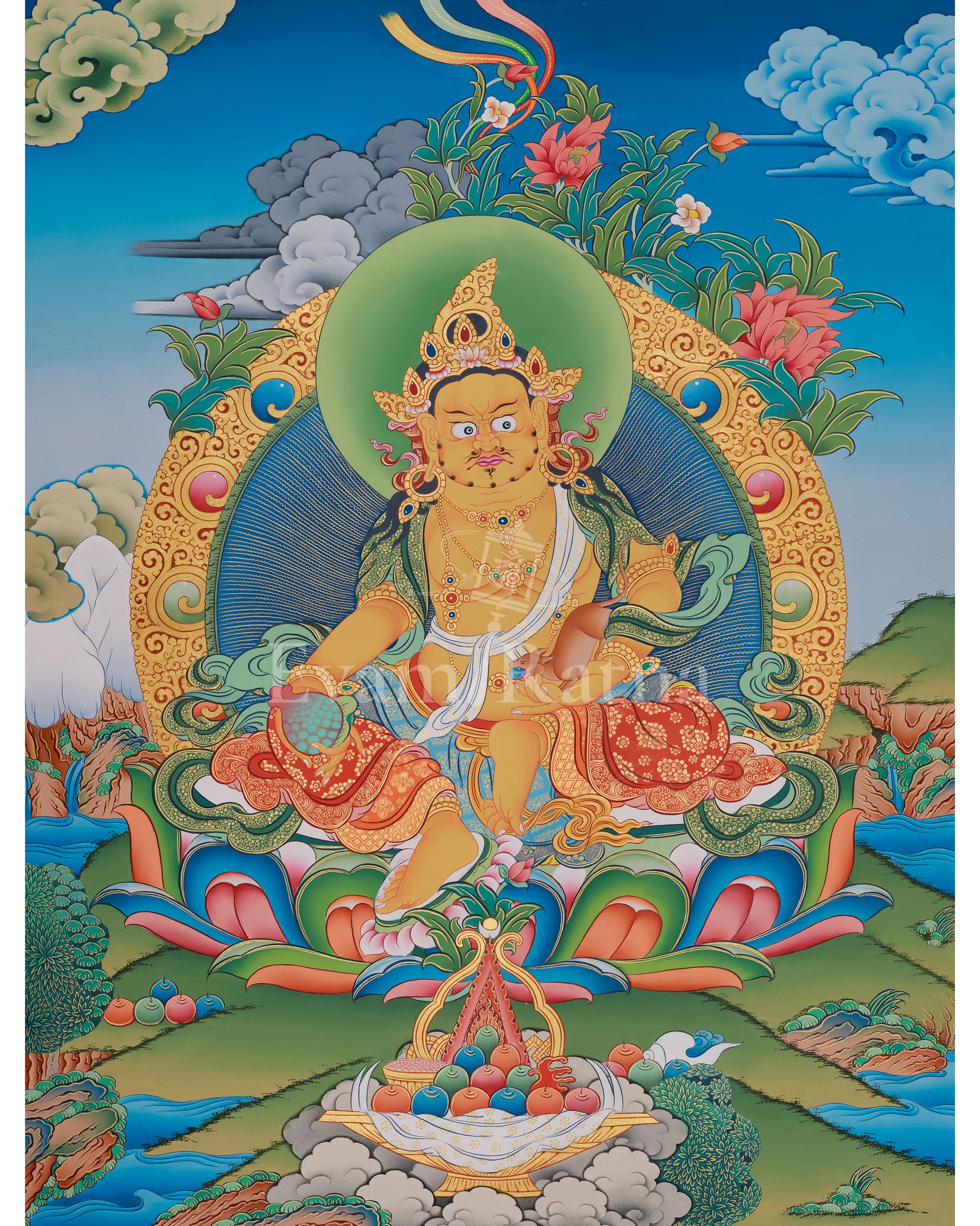 Deity of Wealth Dzambhala Thangka