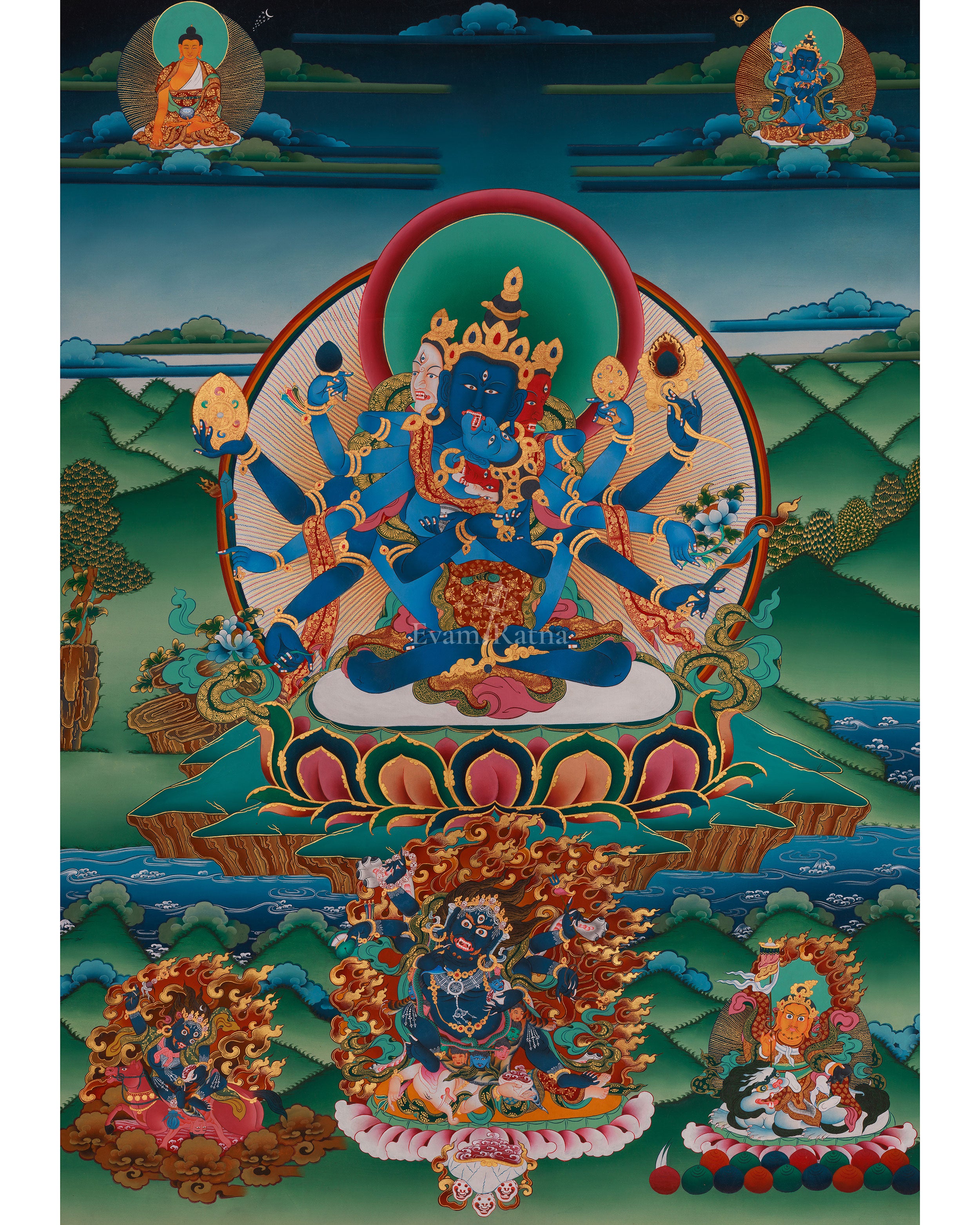 Traditional Thangka of Guhyasamaja