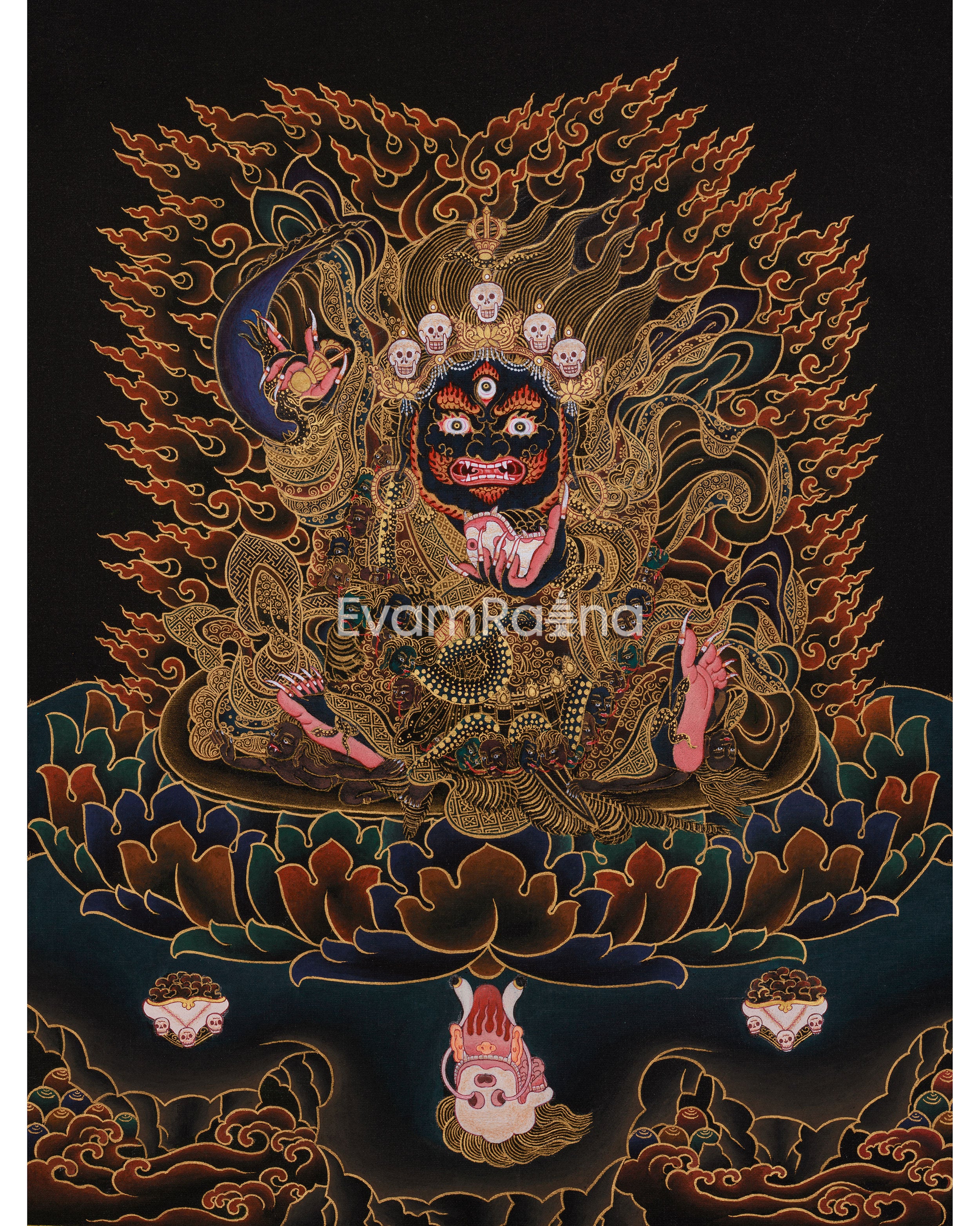 Wrathful Mahakala Bernagchen Thangka