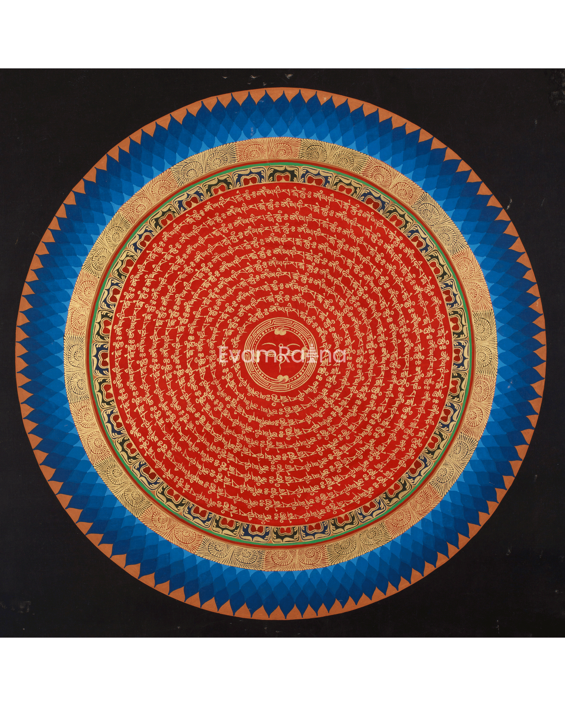 Traditional Thangka of Mantra Mandala