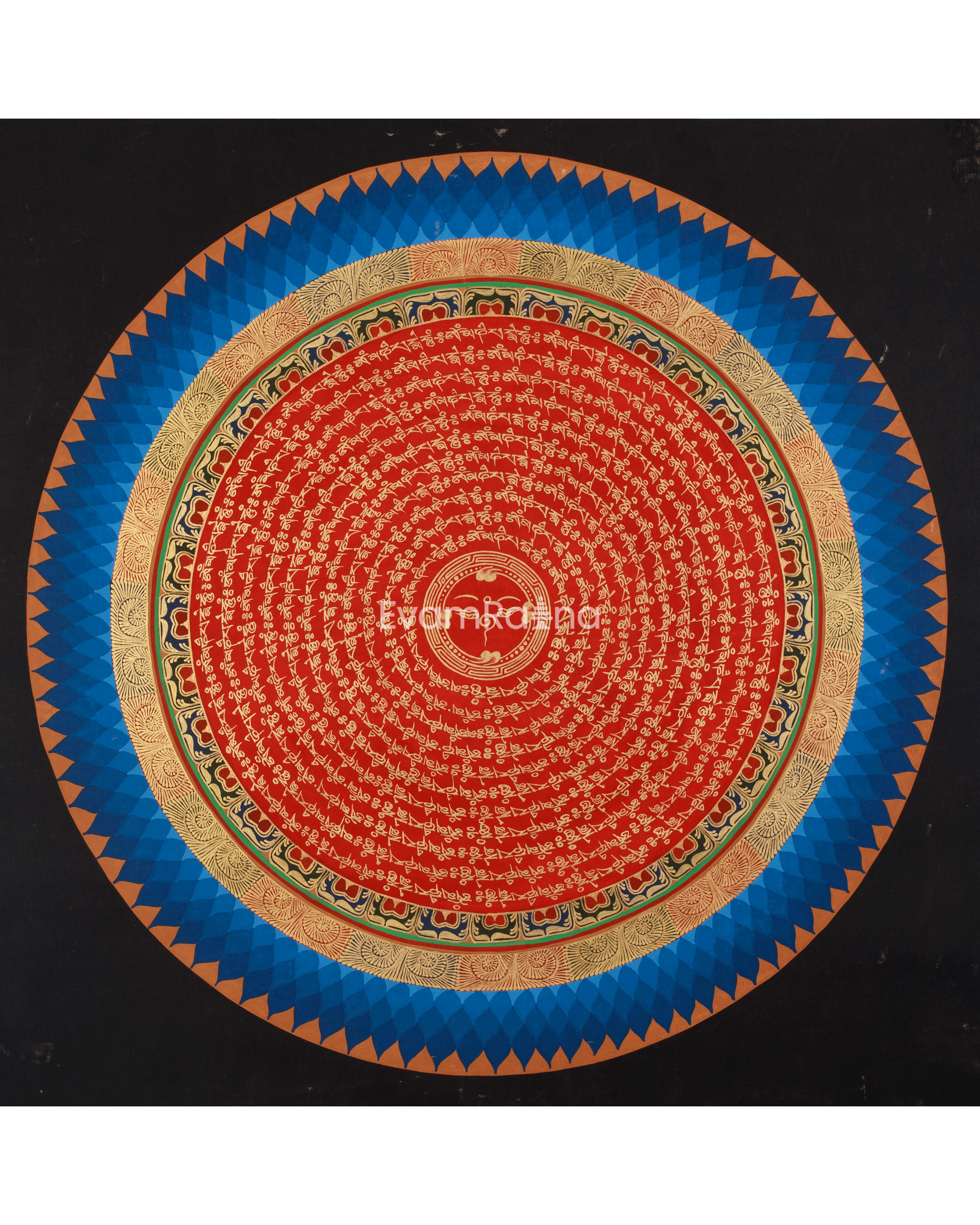 Traditional Thangka of Mantra Mandala
