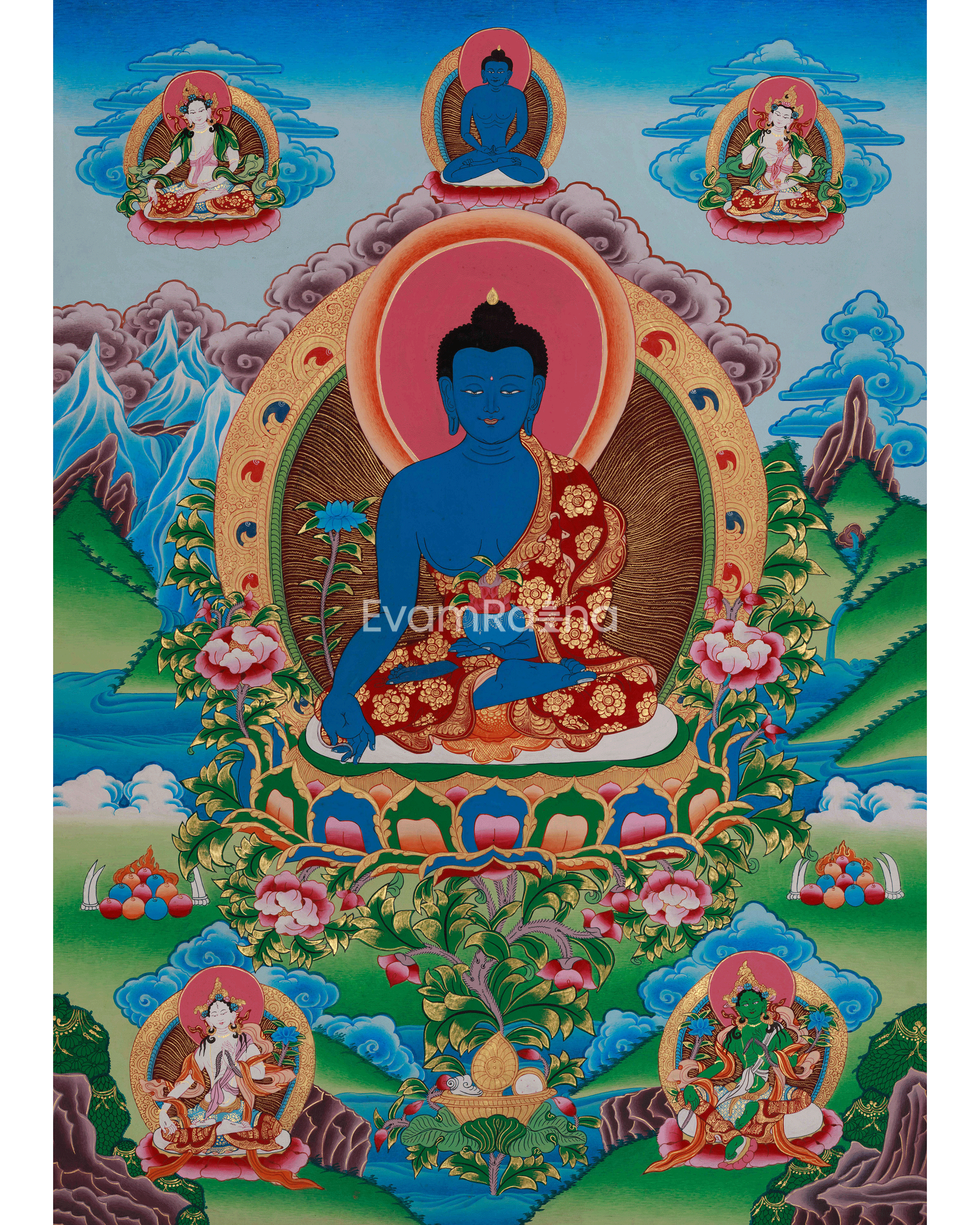 Buddhist Medicine Buddha Thangka 