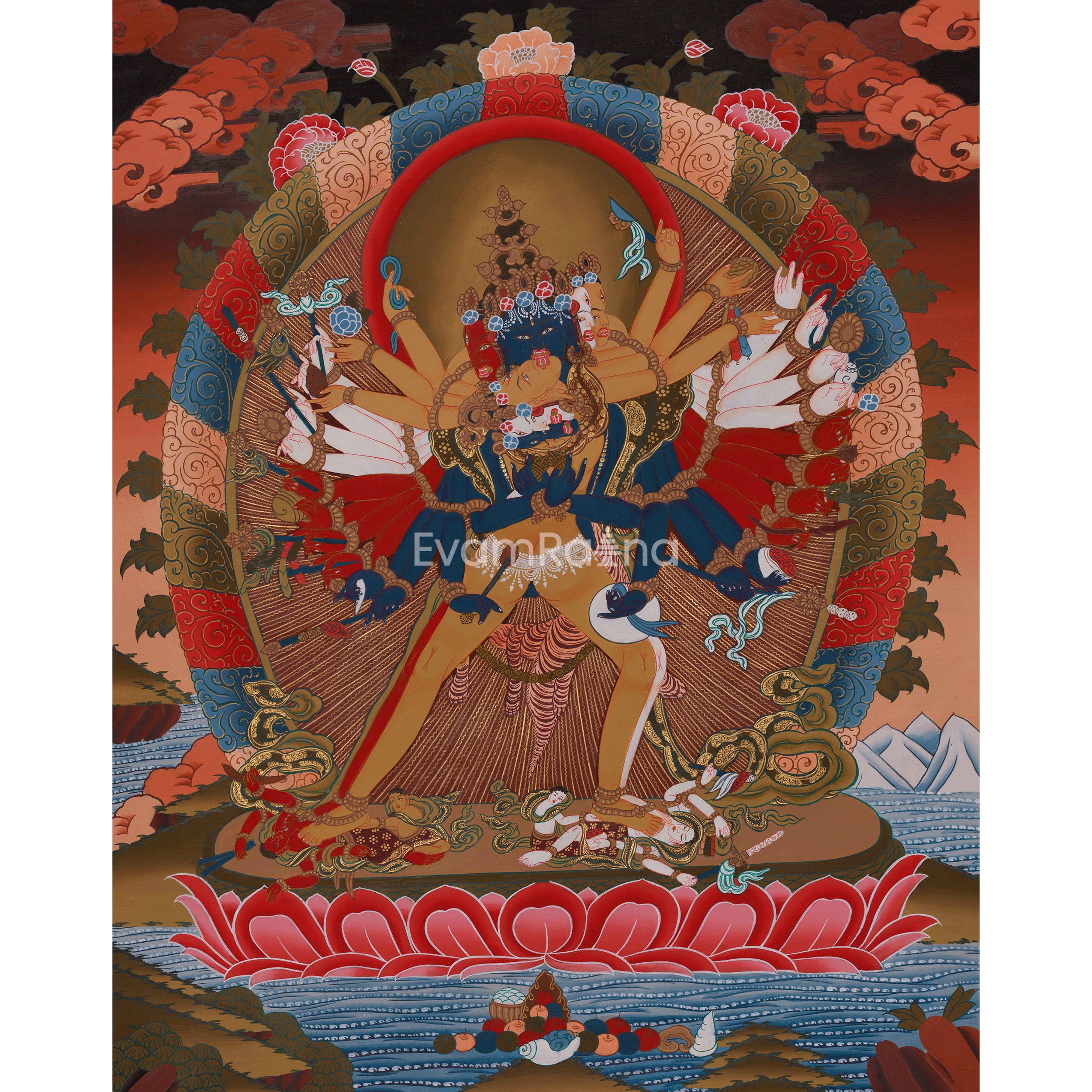 Divine Thangka Of Chakrasamvara 