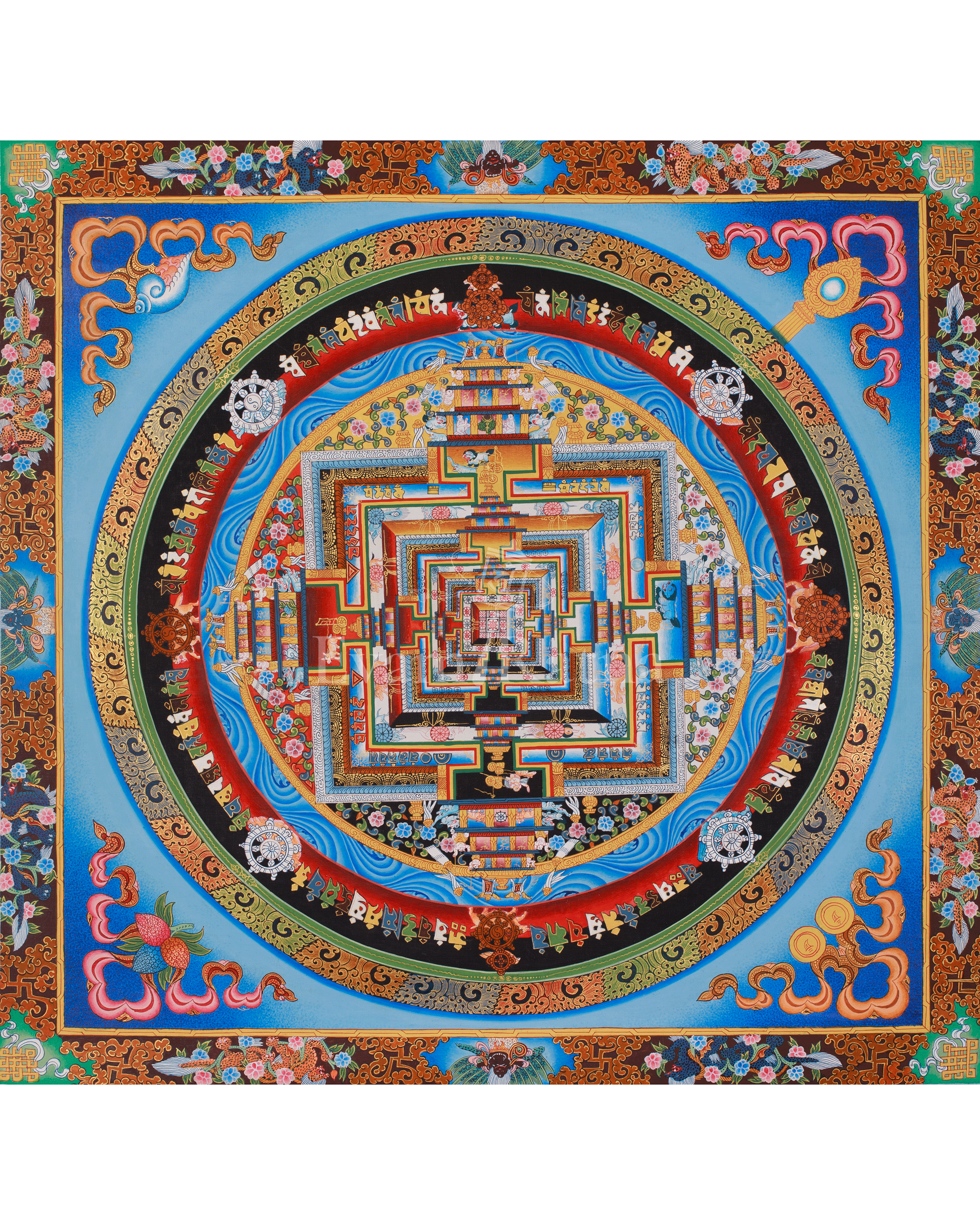 Himalayan Thangka of Kalachakra Mandala | Tibetan Art