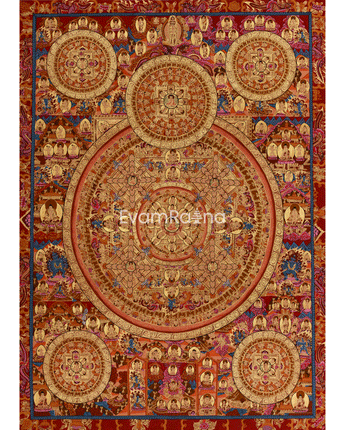 Hand-Painted Tibetan Buddha Mandala