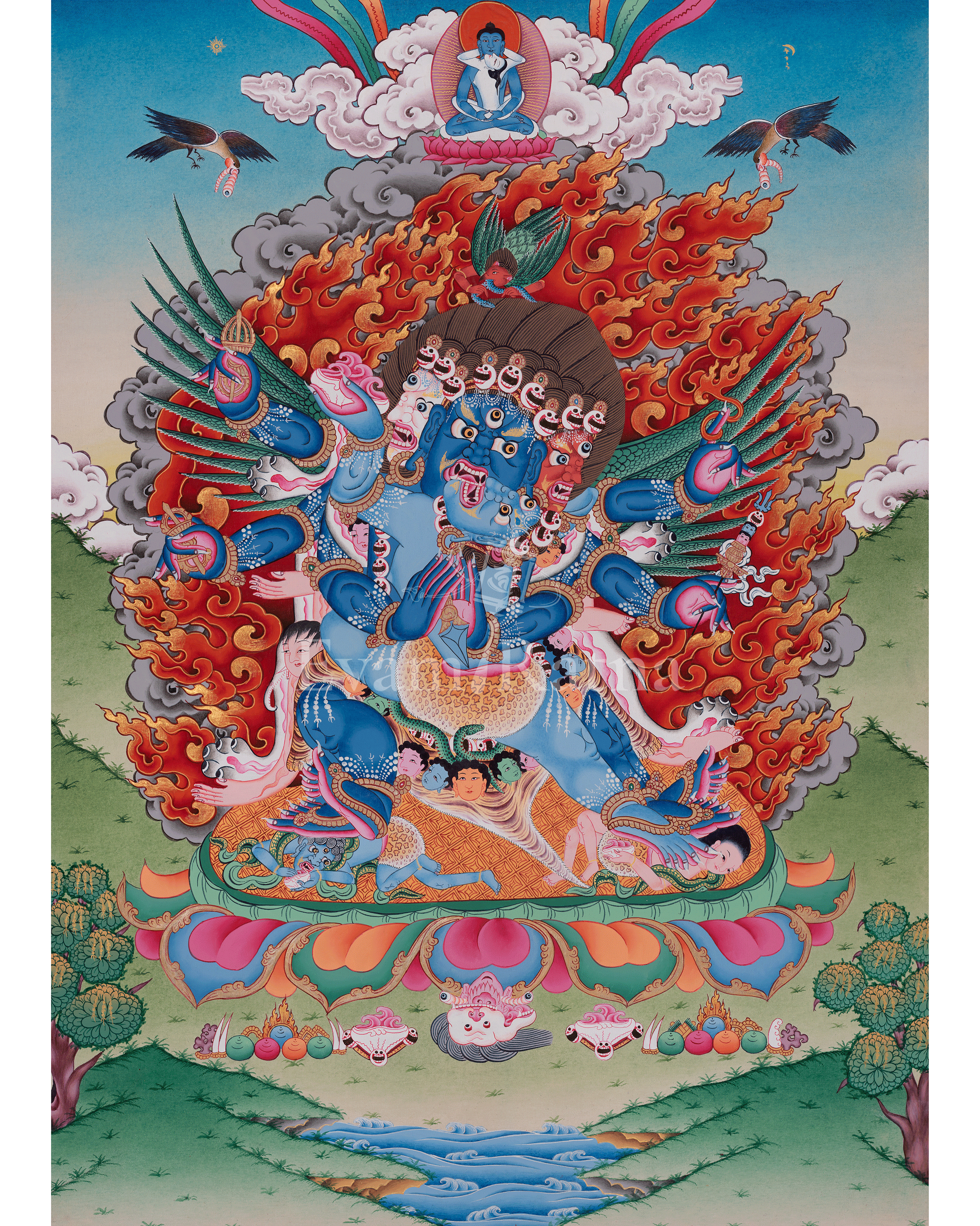 Vajrakilaya with His Consort Thangka