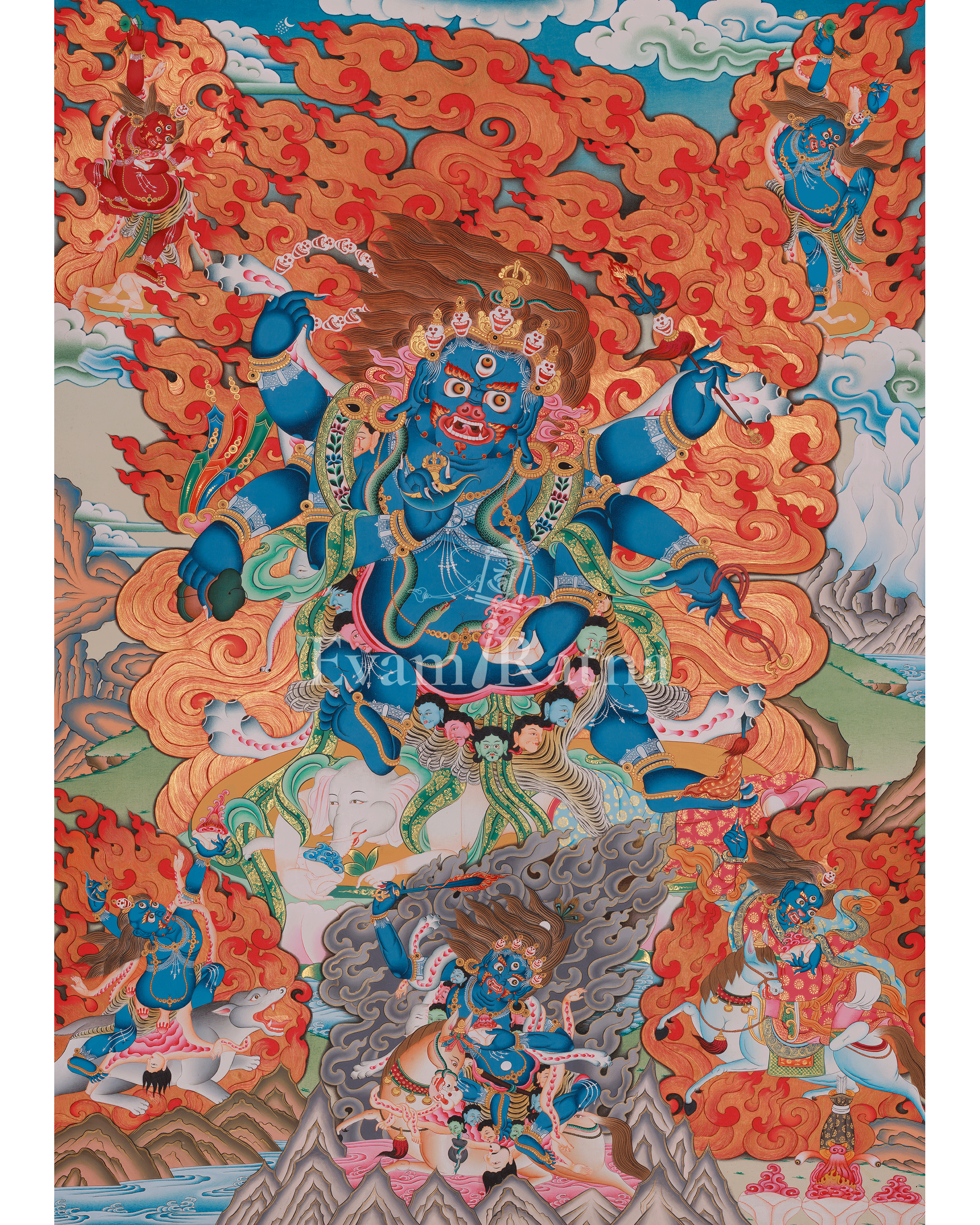 Six-Armed Mahakala Art