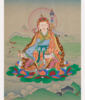 Handmade Guru Padmasambhava Thangka | The Lotus-Born Master of Enlightenment