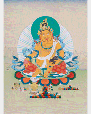 Hand-Painted Tibetan Wealth Deity, Dzambhala | Protector of Prosperity and Abundance