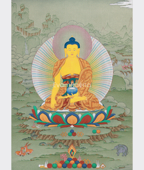 Traditional Gautam Buddha Thangka Painting |  Enlightened Buddha, Shakyamuni