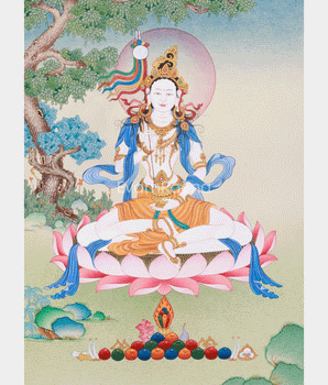 3D Stone Rinpoche Consort, Mandarva Thangka | Tibetan Wisdom Dakini