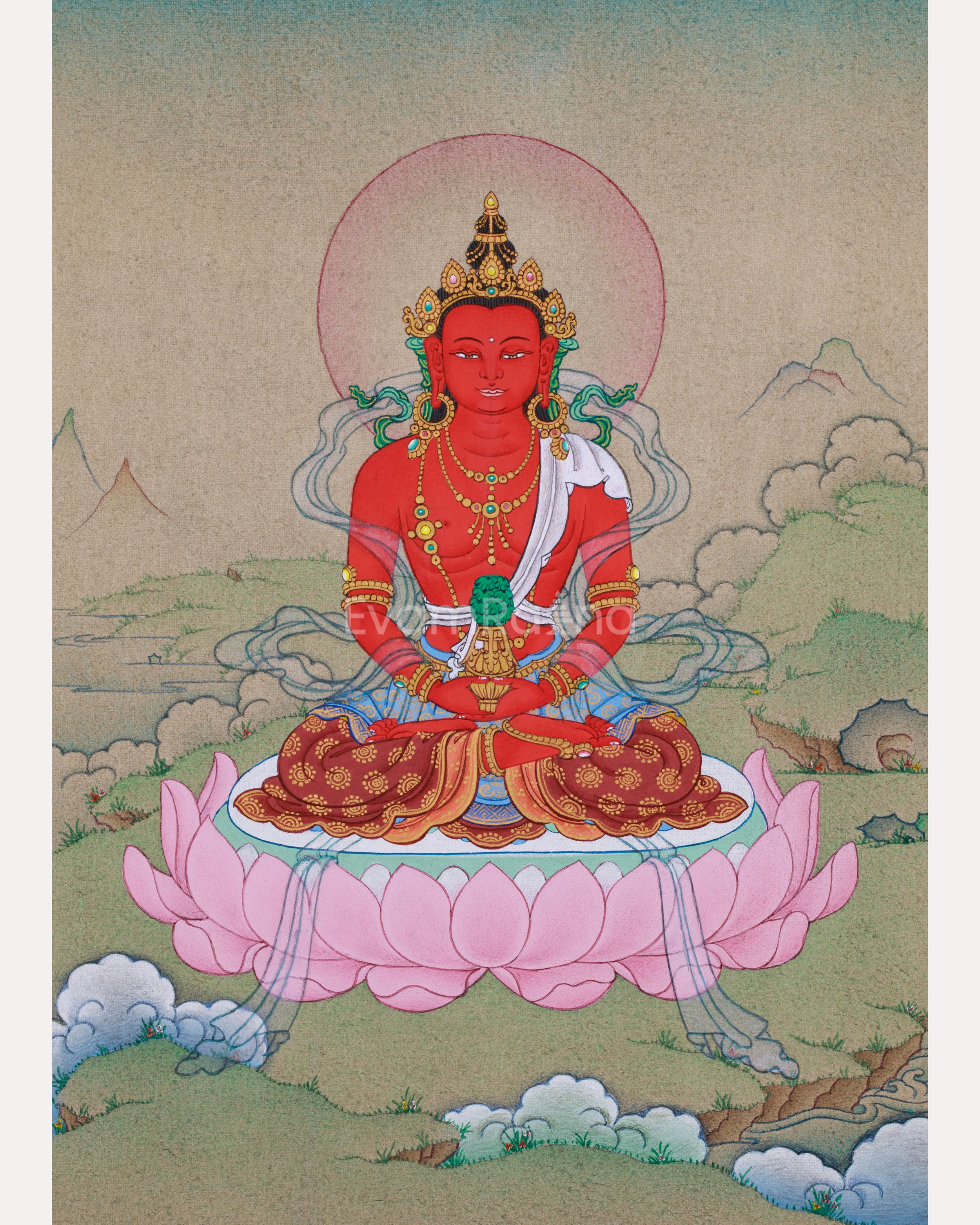 Thangka of Amitayus | The Buddha of Longevity and Eternal Life