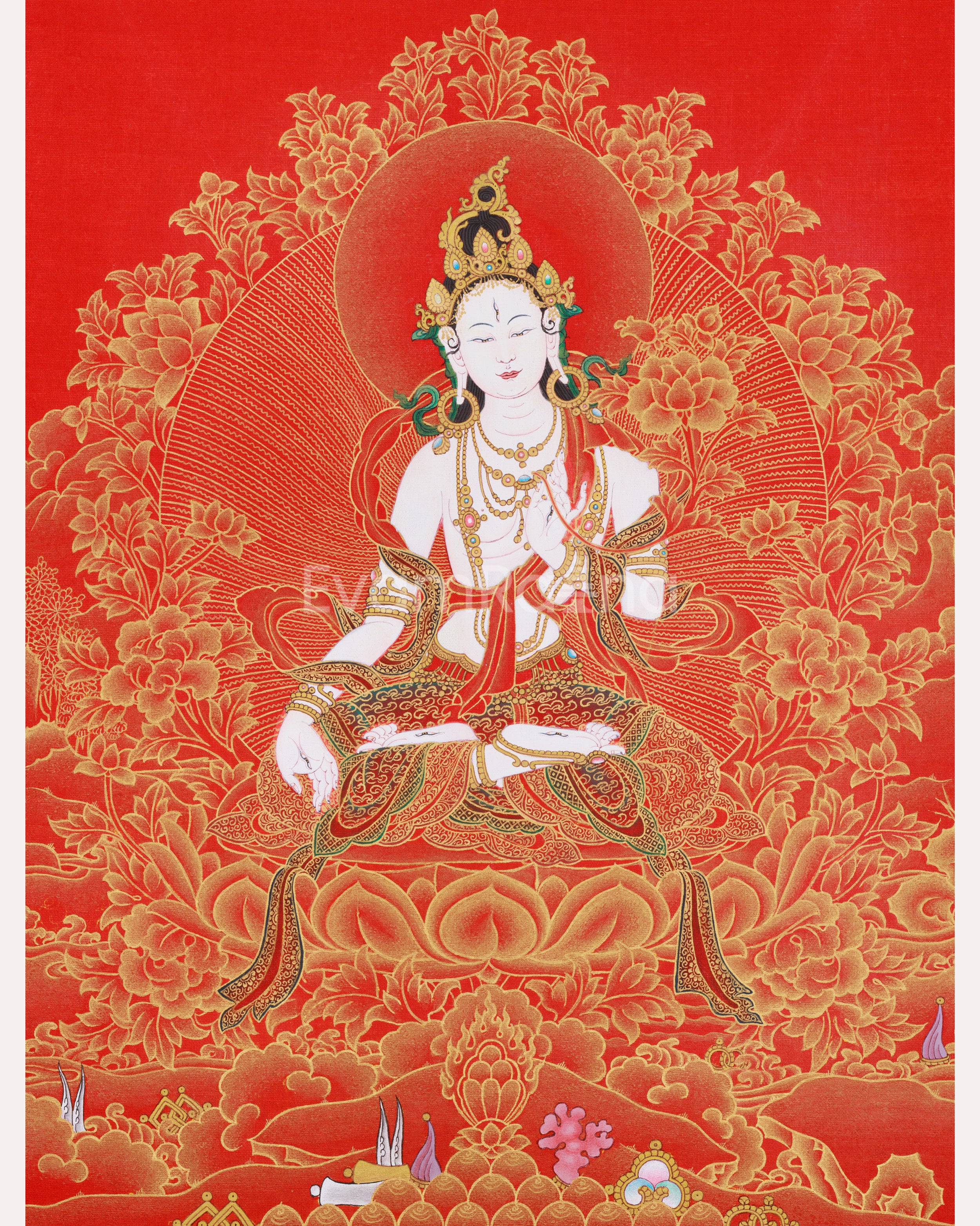 Tibetan Healing Goddess White Tara | The Seven-Eyed Protector of Compassion