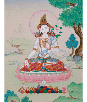 Peaceful Sita Tara Thangka | Compassion, Healing & Longevity Deity