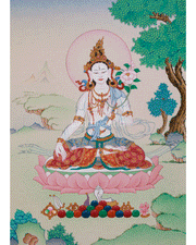 Peaceful Sita Tara Thangka | Compassion, Healing & Longevity Deity