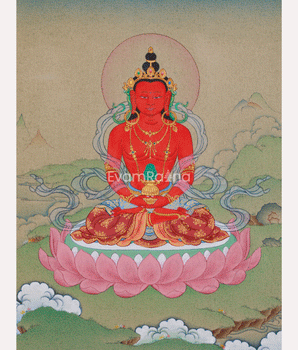 Buddha Amitayus Painting | Tibetan Art for Longevity and Wisdom