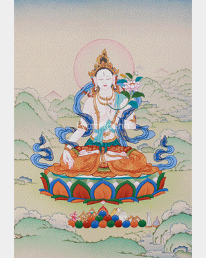 White Tara Female Buddhist Thangka 