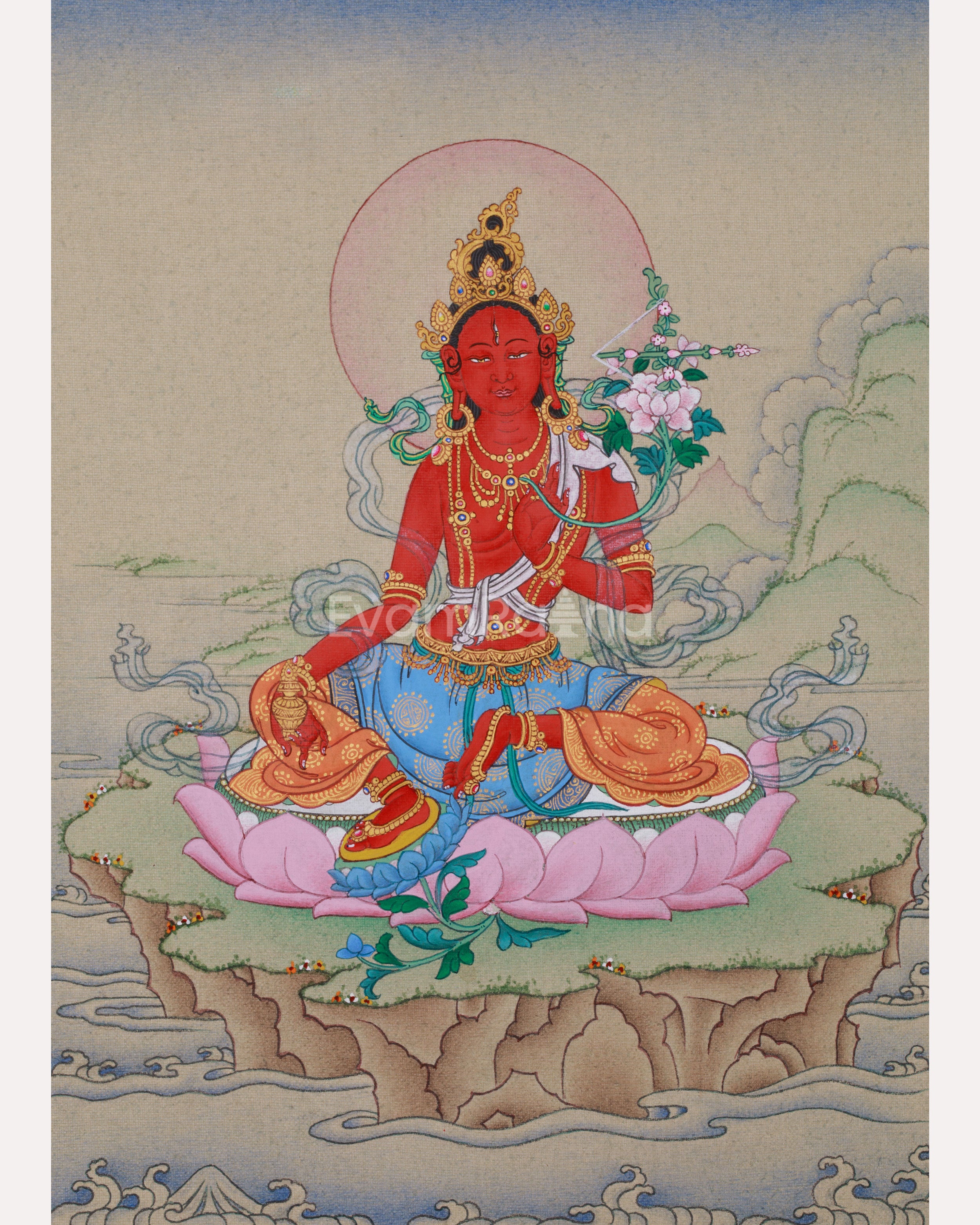 Vajrayana Red Tara Thangka | Tantric Deity of Protection
