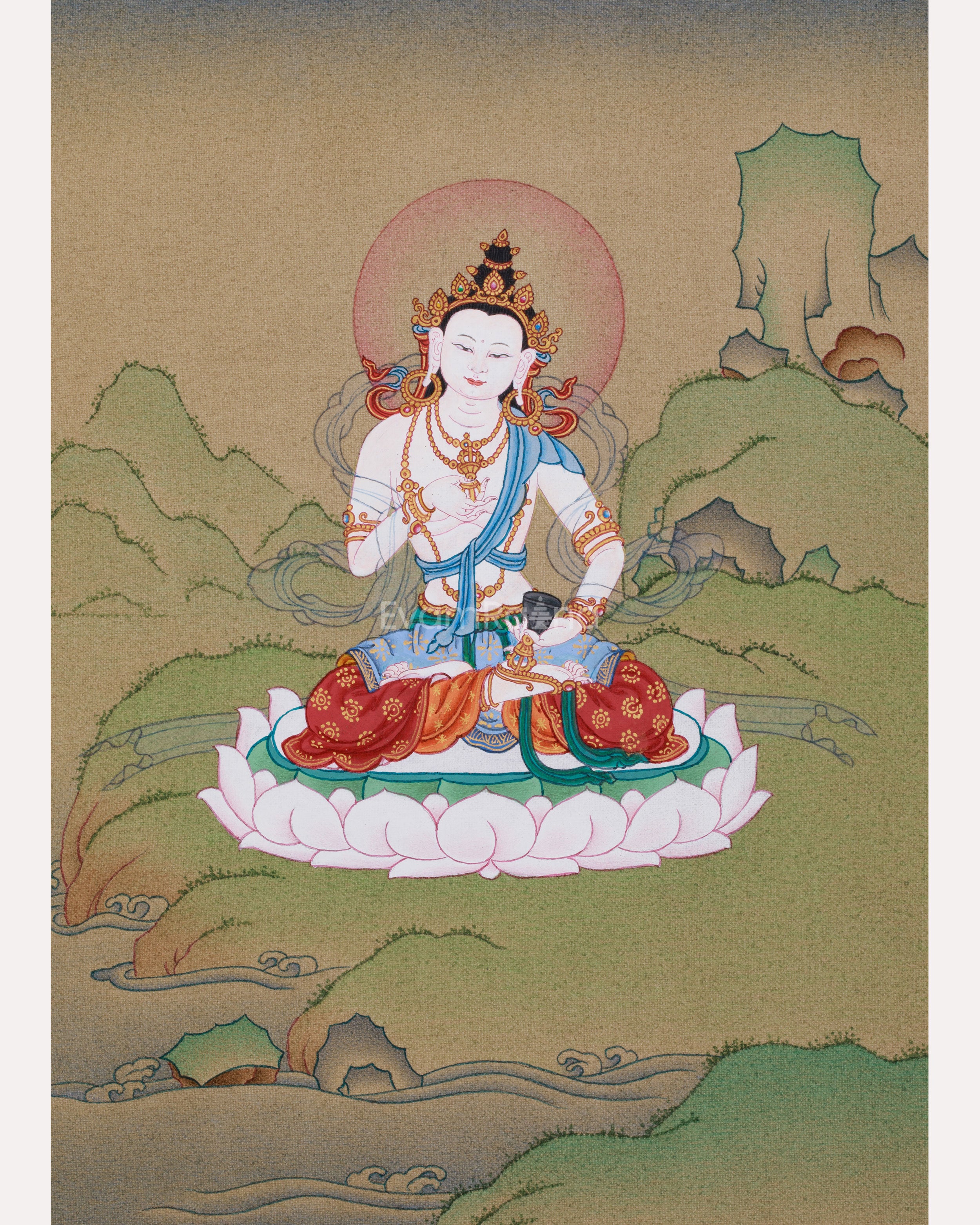 Buddha of Purification Vajrasattva Thangka | A Peaceful Deity