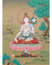 Traditional Thangka of Seven Eye White Tara | Goddess of Healing