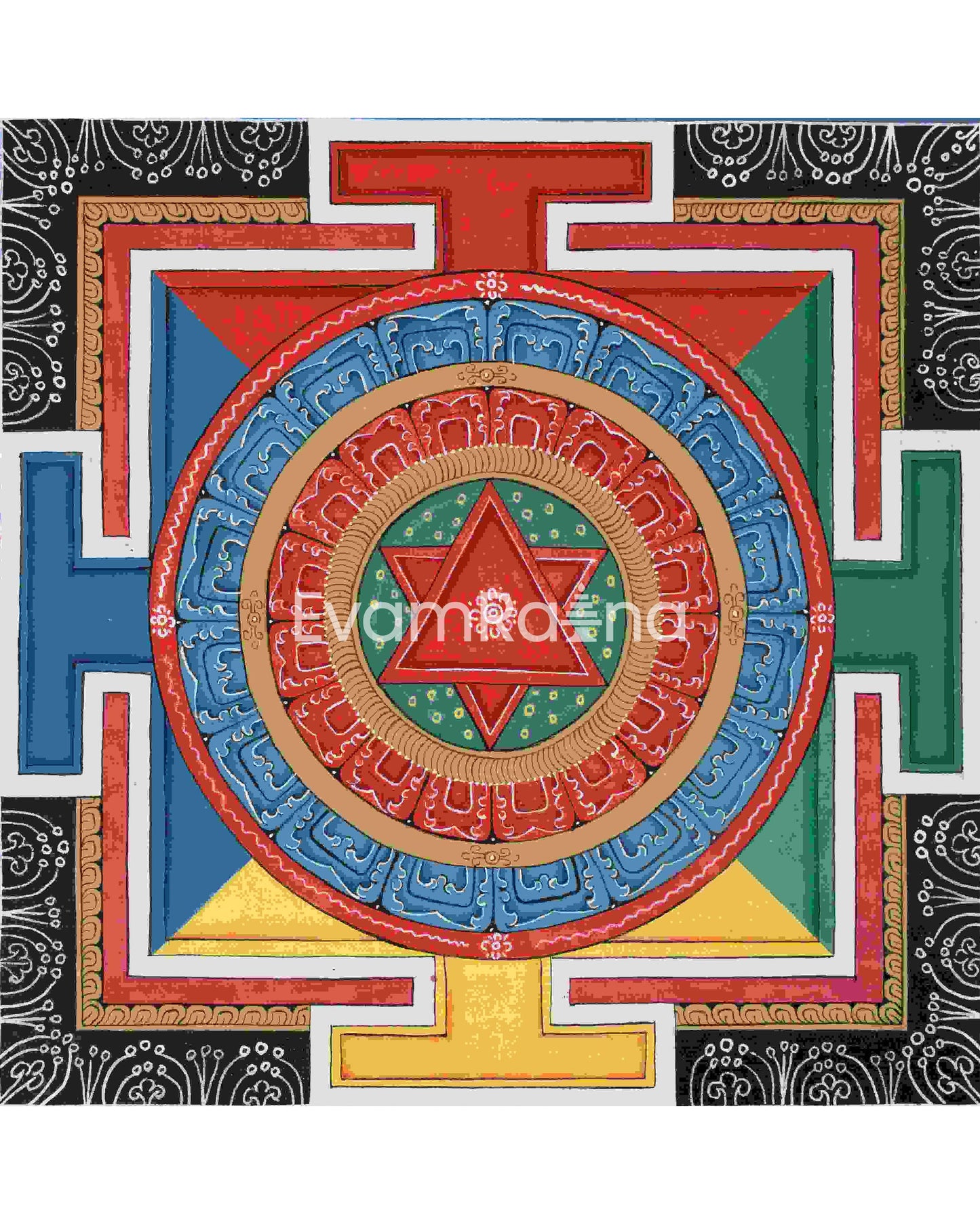 Sri Yantra Mandala | Original Hand Painted Thangka | Mandala Wall Tapestry