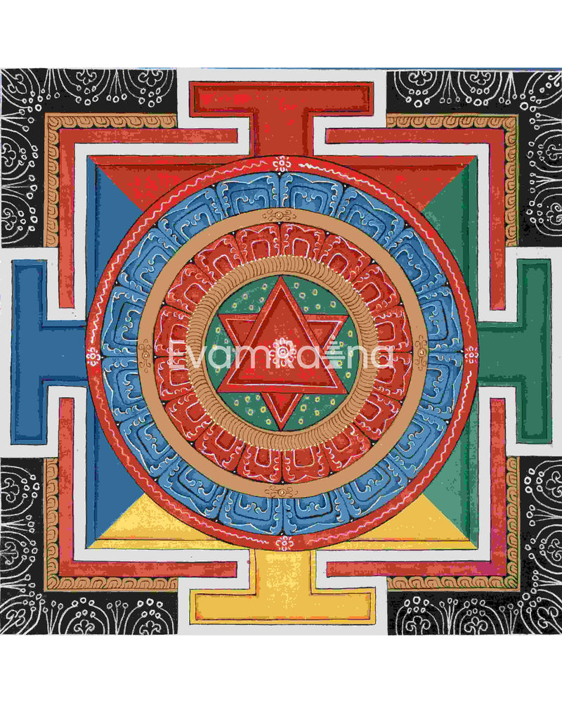 Sri Yantra Mandala | Original Hand Painted Thangka | Mandala Wall Tapestry