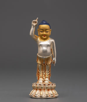 Silver Plated Siddhartha Gautam | Spiritual Buddha Figurine