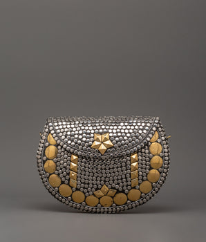 Metal Side Bag with Brass