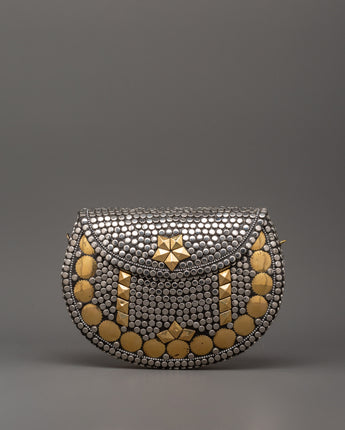 Metal Side Bag with Brass