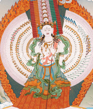 Sitatapatra Thangka | The White Umbrella Tara | Tibetan Art Prints