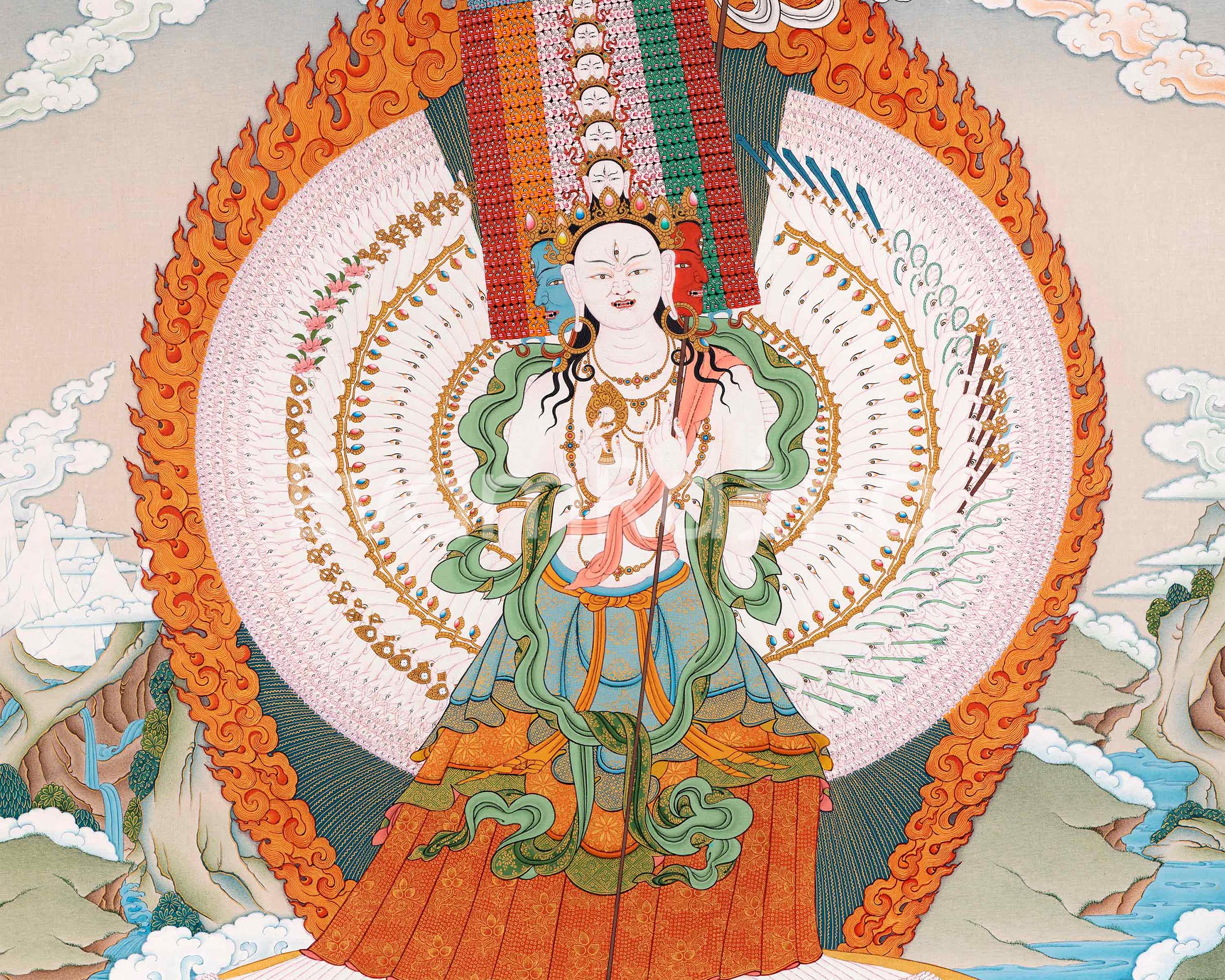 Sitatapatra Thangka | The White Umbrella Tara | Tibetan Art Prints