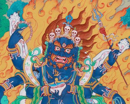 Six-Armed Mahakala Thangka | Protector of Wisdom and Compassion