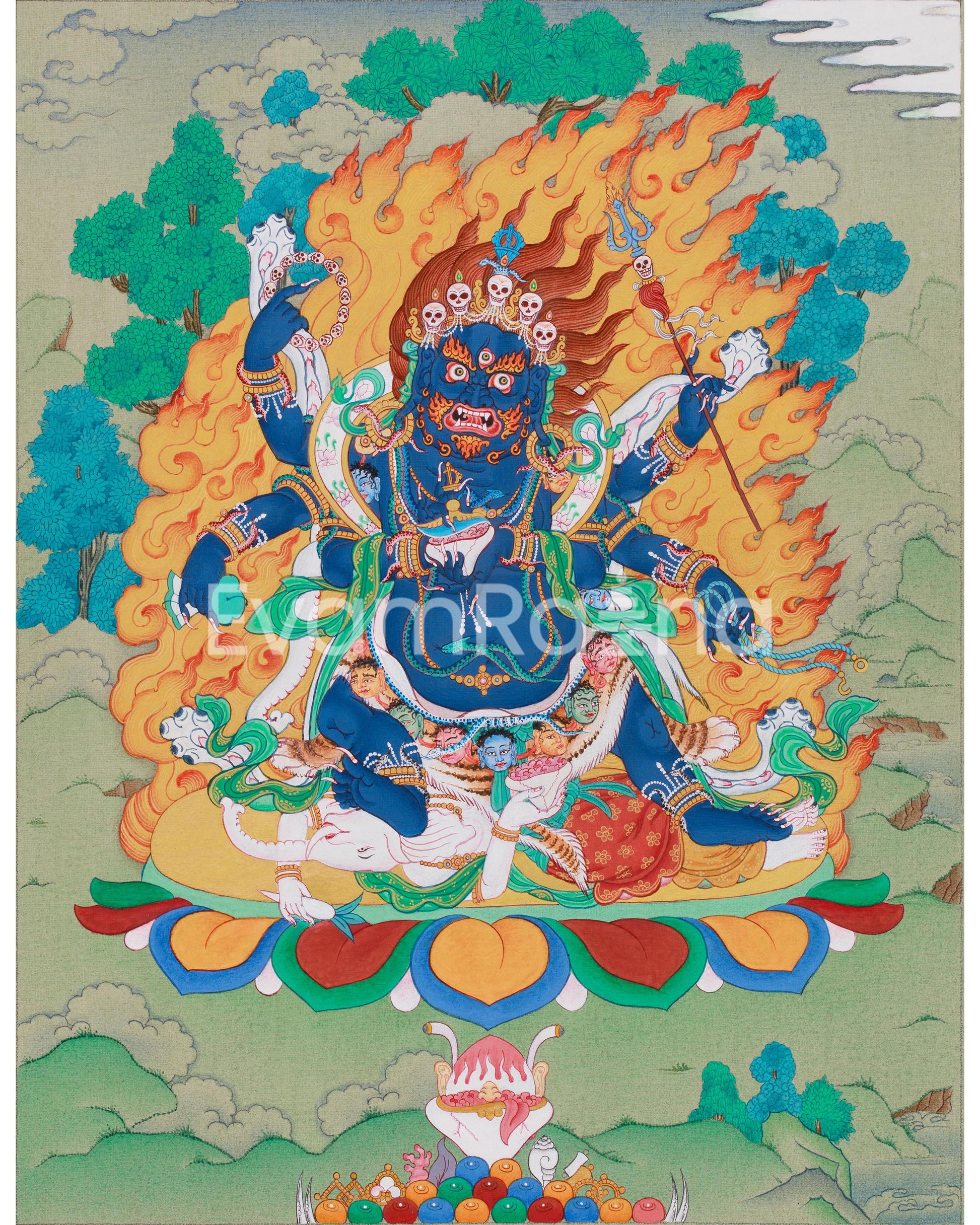 Six-Armed Mahakala Thangka