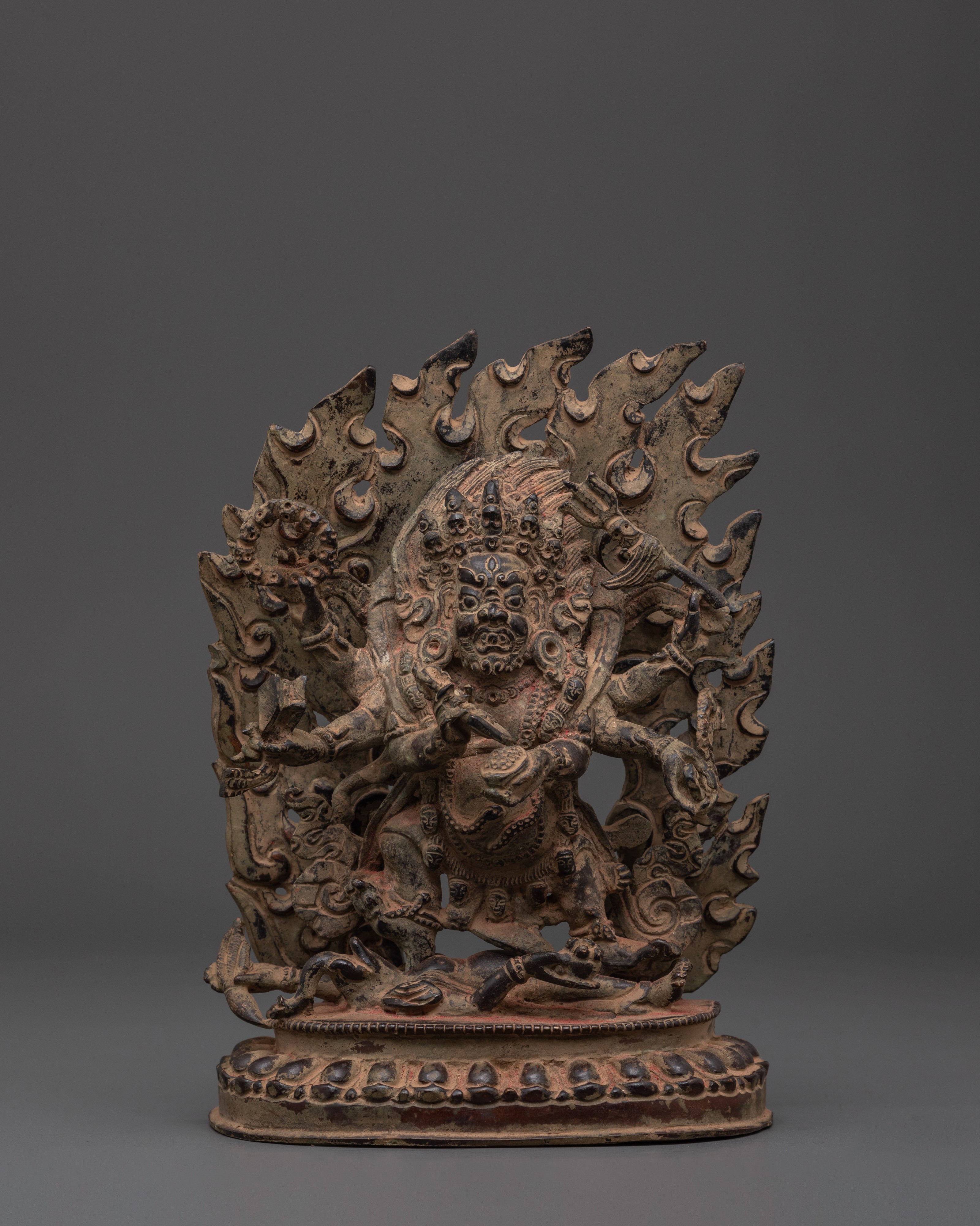 The Dharma Protector Six Armed Mahakala Statue