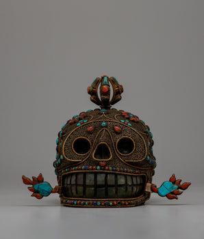 Copper Skull Statue