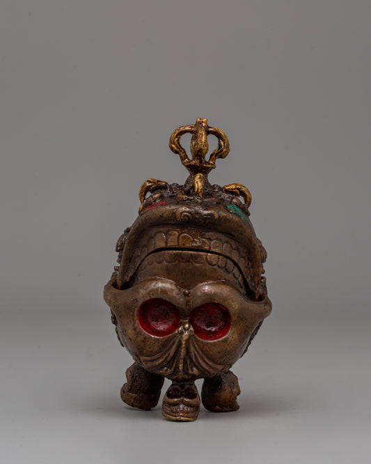 Oxidized Brass Ritual Skull