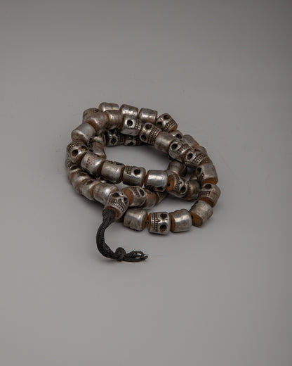 Buddhist Skull Head Mala