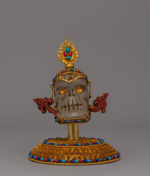Handcrafted Buddhist Skull Head