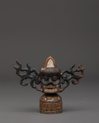 Silver Inlaid Skull Head